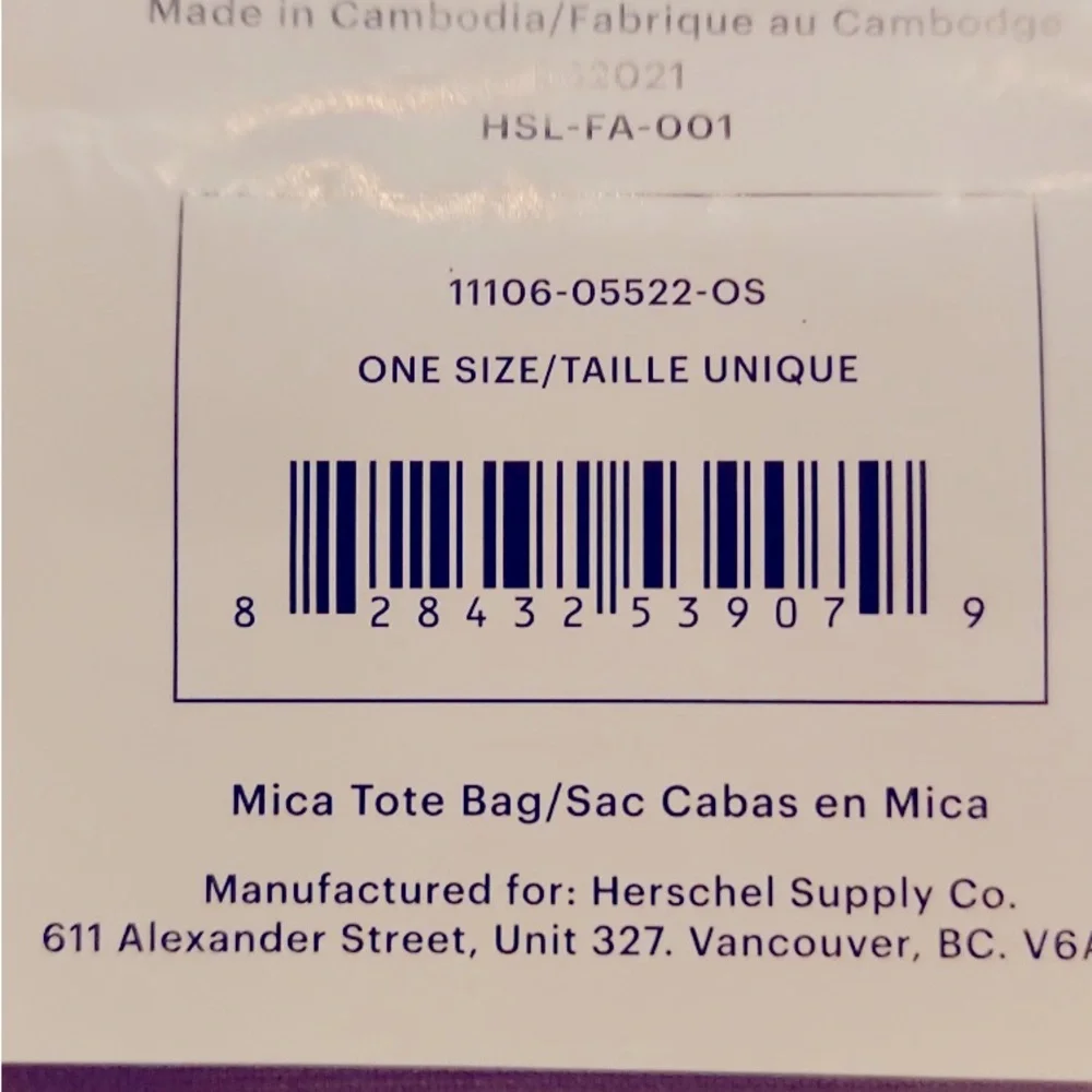 Herschel Supply Company Mica Style Tan Sand Neutral Zip Tote Bag - NWT - Picture 12 of 12